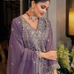 Purple Color Shimmer With Embroidery Work Palazzo Suits And Dupatta In Chandler