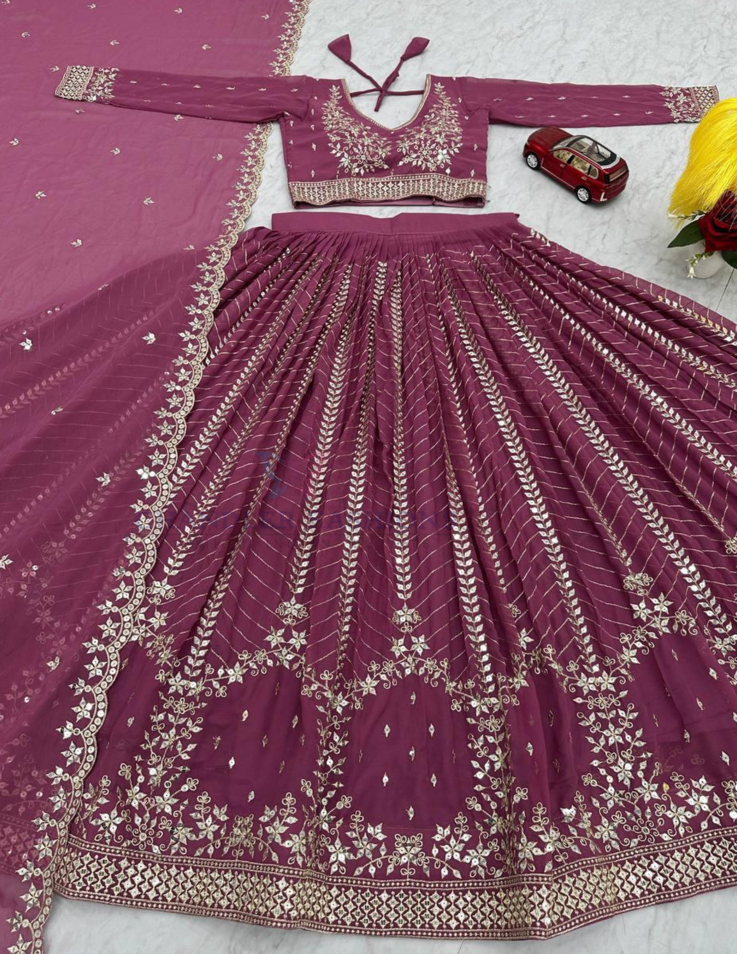 Light Purple Color Embroidery And Sequins Work Lehenga Choli In Surprise