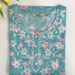 Sky Blue Color Cotton With floral And Embroidery Work Kurti Near Me