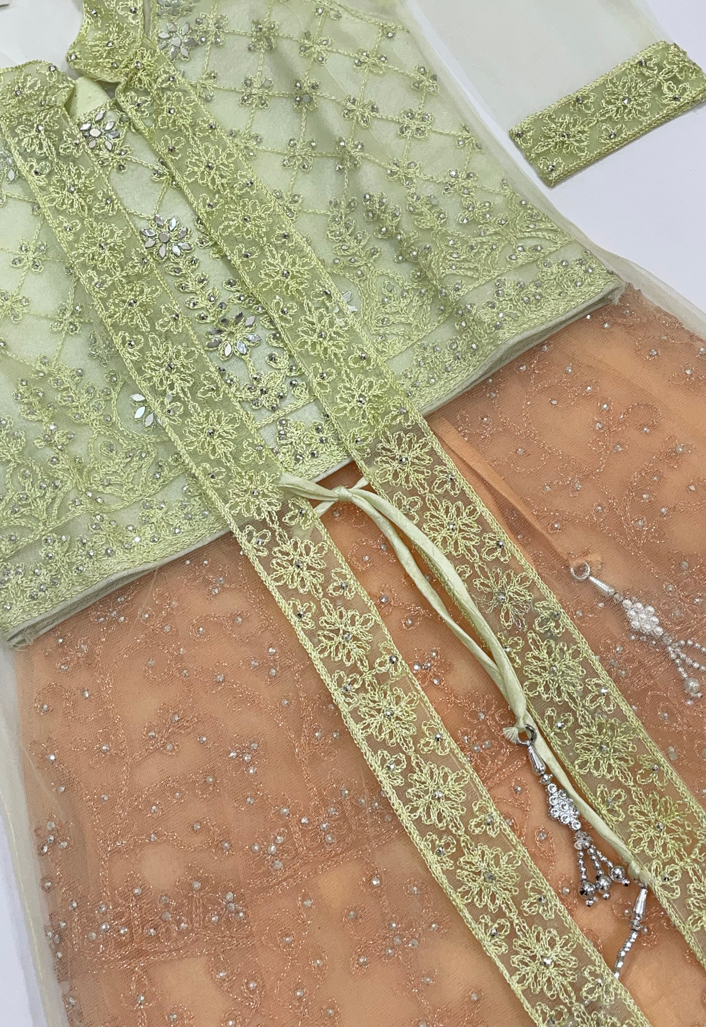 Pista Green Color Georgette Choli Sets In Suncity