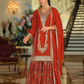 Orange Color Heavy Chinon With Embroidery Work Palazzo Suits And Dupatta Near Me