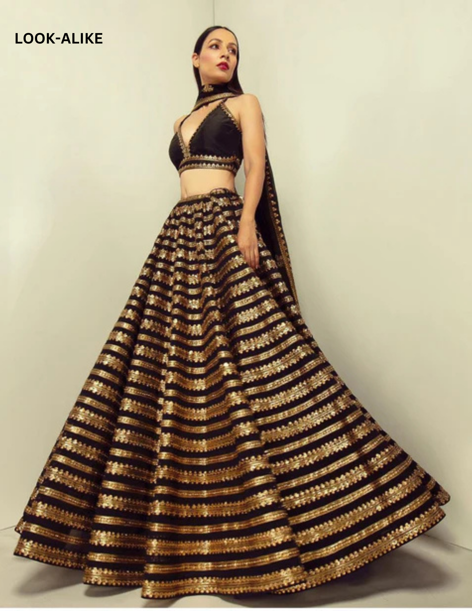 Attractive Black Colored Sequins With Zari Work Lehenga Choli