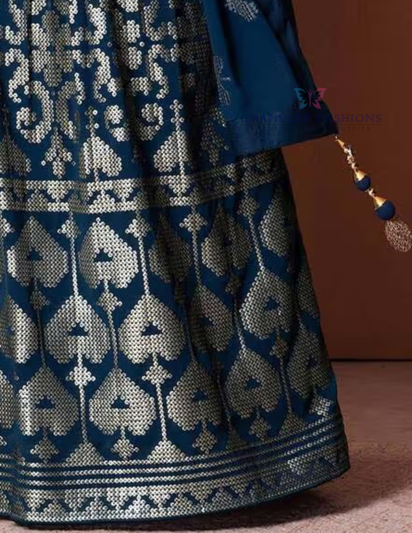 Blue Color Printed Work Lehenga Choli In Mesa