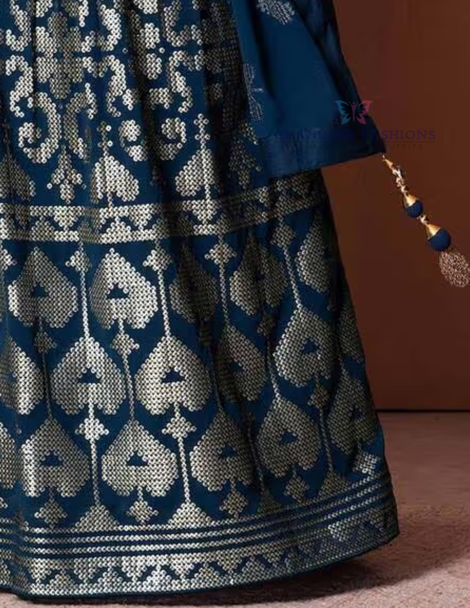 Blue Color Printed Work Lehenga Choli In Mesa