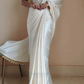 White Color Satin Saree With Lace Latkan Border Work Near Me