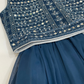 Alluring Teal Blue Color Georgette With Embroidery And Mirror Work Girls Choli Sets