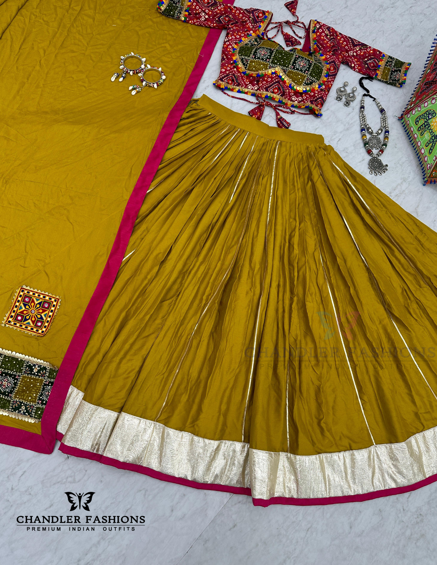 Amazing Gamthi Work Chaniya Choli In Chandler