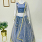 Charming Light Blue Color Heavy Soft Net Embroidered Lehenga Choli For Women