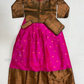 Attractive Pink Color With Zari Work Choli Set For Girls