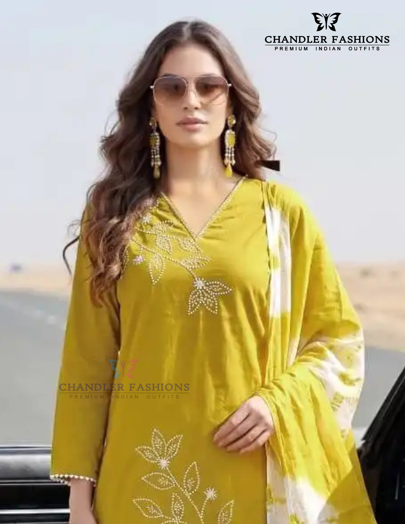 Yellow Color Cotton With Embroidery Work Salwar Suits Near Me