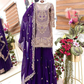 Purple Color Crazy Silk Embroidery Sequins Work Palazzo Suits In Surprise