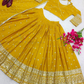Attractive Yellow Color Embroidery Work Lehenga Choli For Women