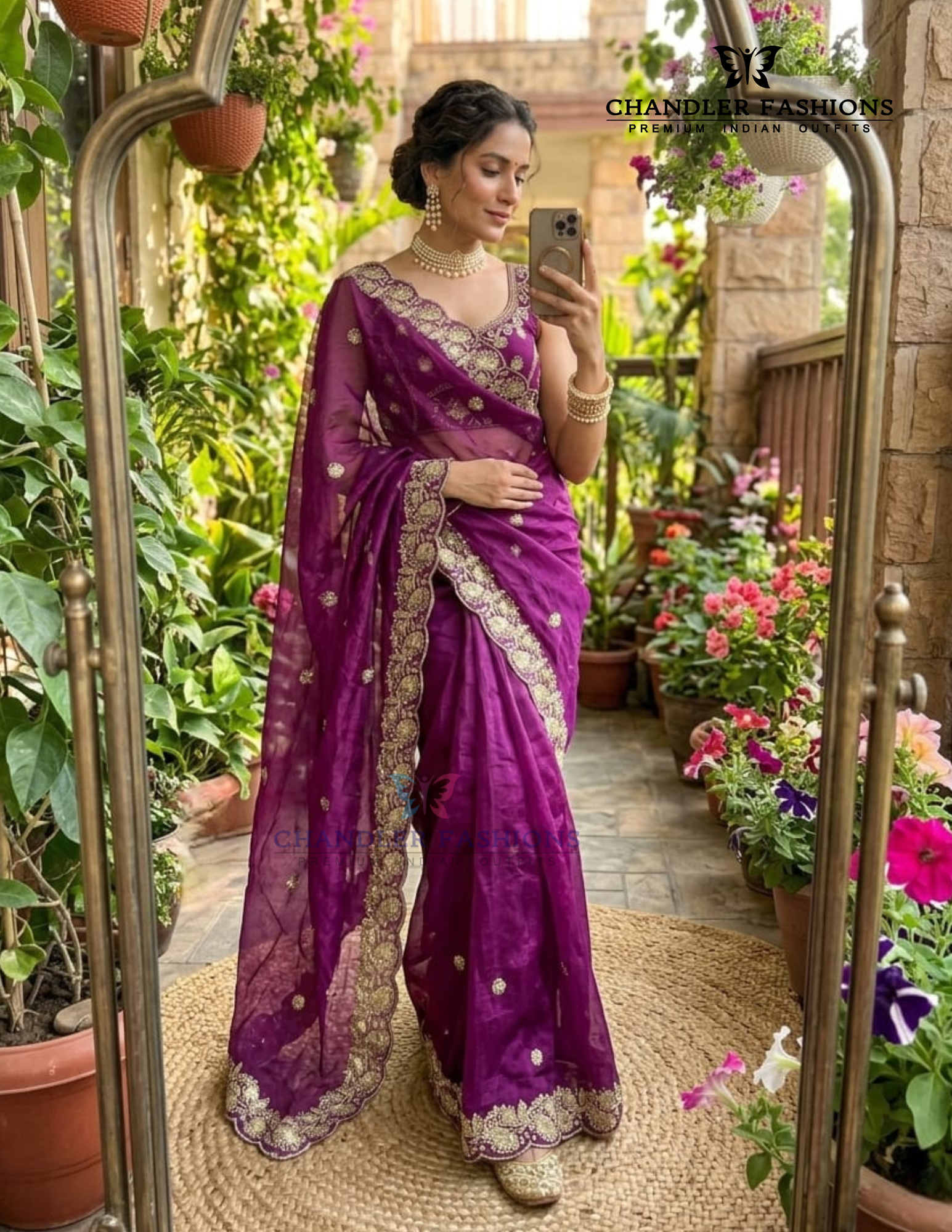 Alluring Purple Color Satin With Embroidery And Sequins Work Saree For Women