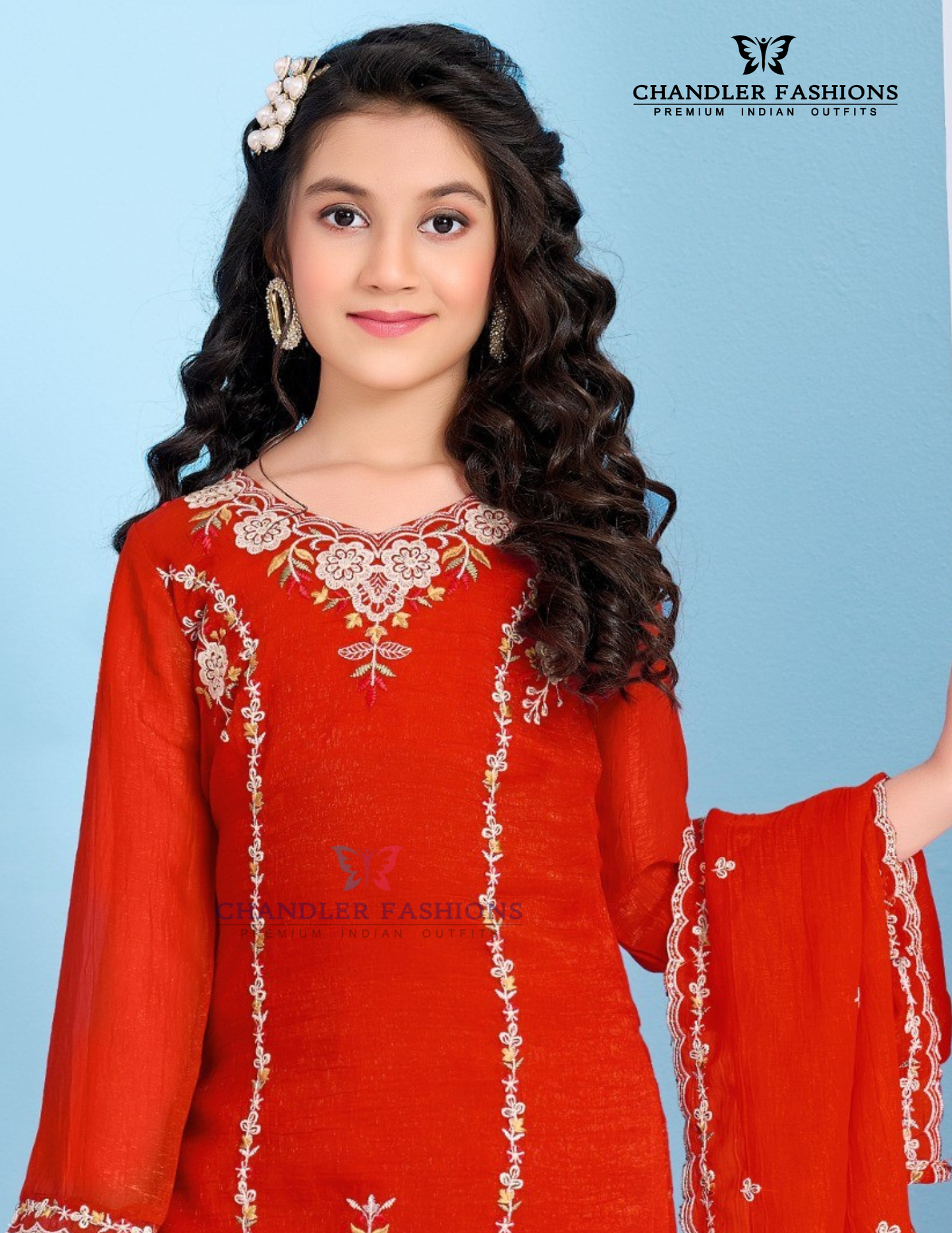 Red Color Georgette Palazzo Suits Near Me