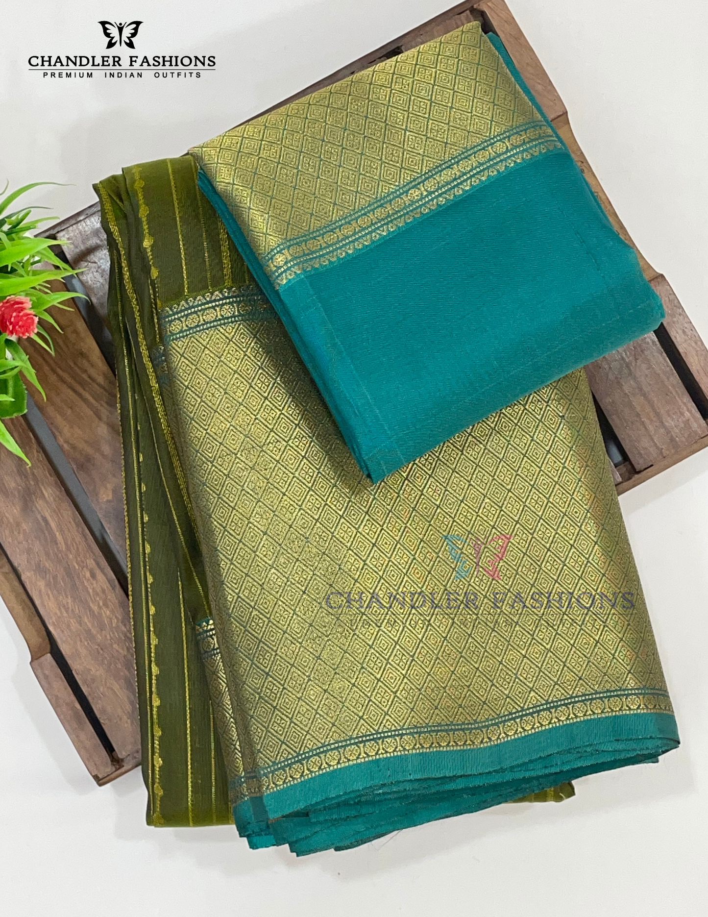 Gorgeous Olive Green Color Pure Kanchi Silk With Unique Motifs Border And Gold Zari Work Saree Near Me