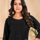 Black Rayon Chikankari Work Kurti For Women Near Me