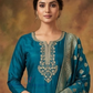 Teal Green Color Silk With Embroidery Work Salwar Suits Nar Me