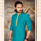 Elegant Firozi Color Kurta Suits With Pajama Set For Men's Near Me