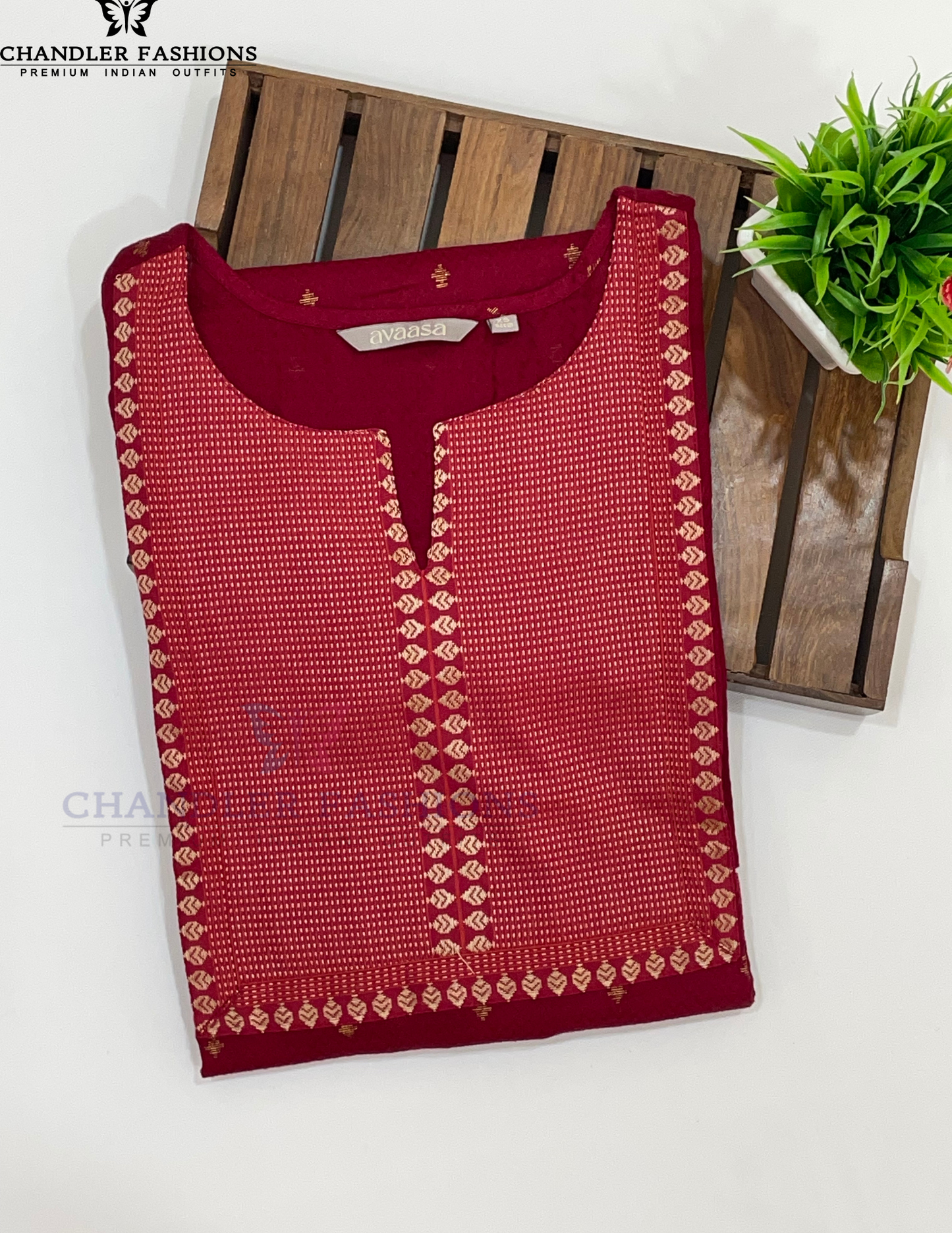 Maroon Color With Embroidery Work Kurti In Suncity