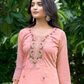 Peach Color Cotton With Embroidery Work Salwar Suits Near Me