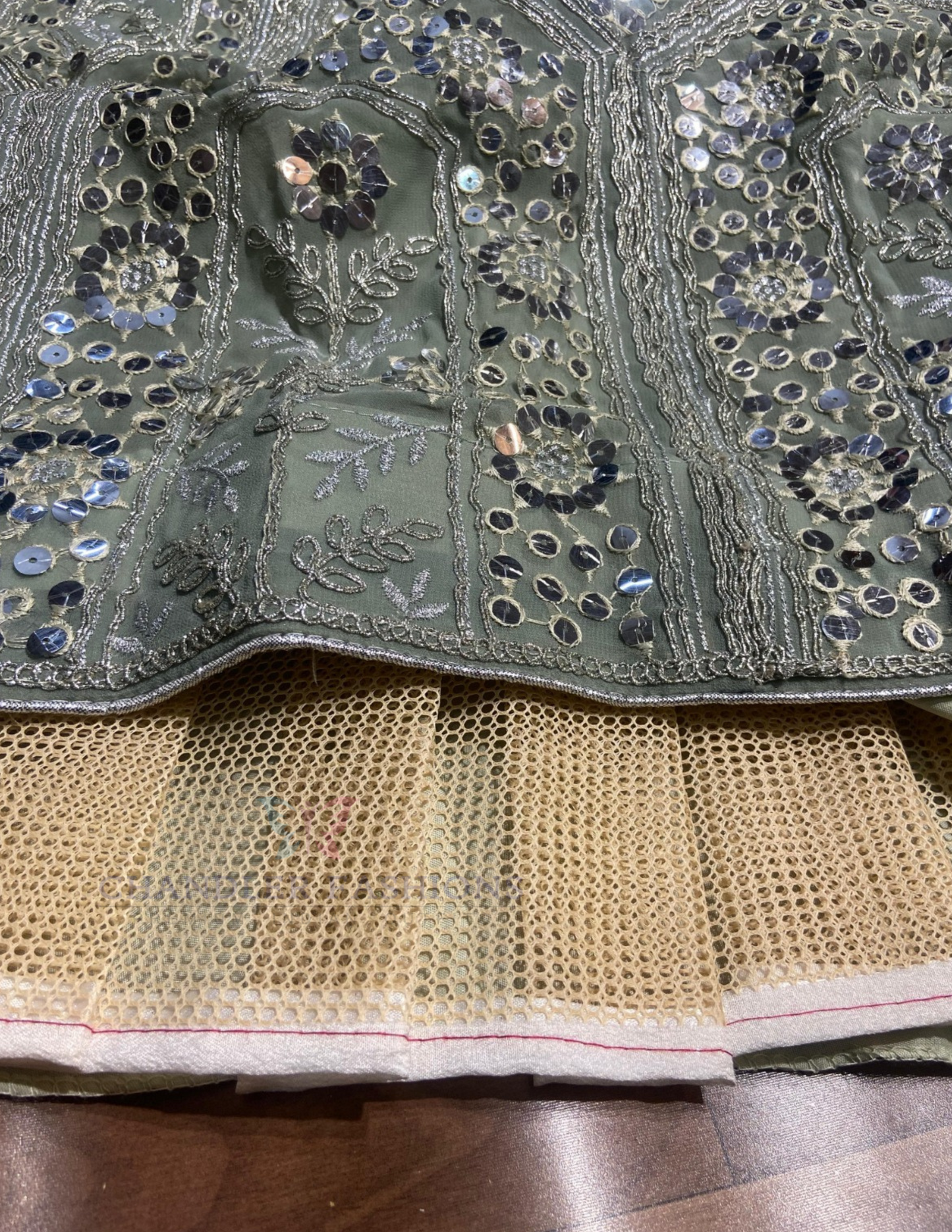 Attractive Pink And Grey Color Georgette Lehenga With Embroidery Work In USA