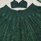 Green Color Rainbow Sequins And Dori Work Lehenga In Chandler