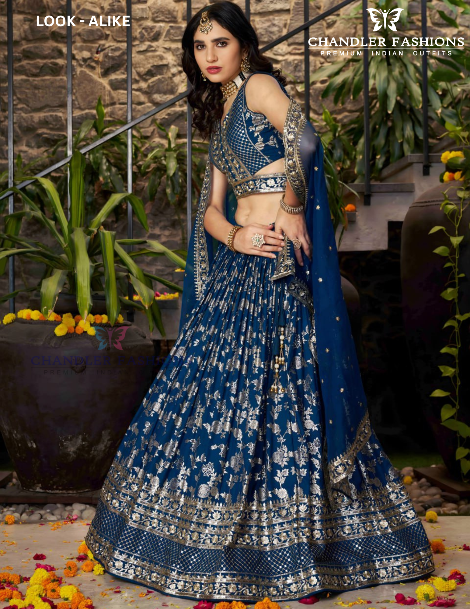 Blue Color Jacquard Sequins Lehenga Choli In Tempe