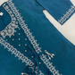 Stunning Teal Blue Color Satin Silk Palazzo Suits With Embroidery And Sequins Work For Kids Girls In Gilbert