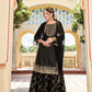 Dazzling Black Colored Chanderi Silk Kurti And Suits With Dupatta