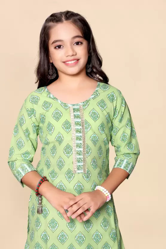 Light Green  Colored Cotton Kurti Suits in Chandler