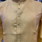 Amazing Yellow Color Cotton With Self Design Kurta Suits For Men