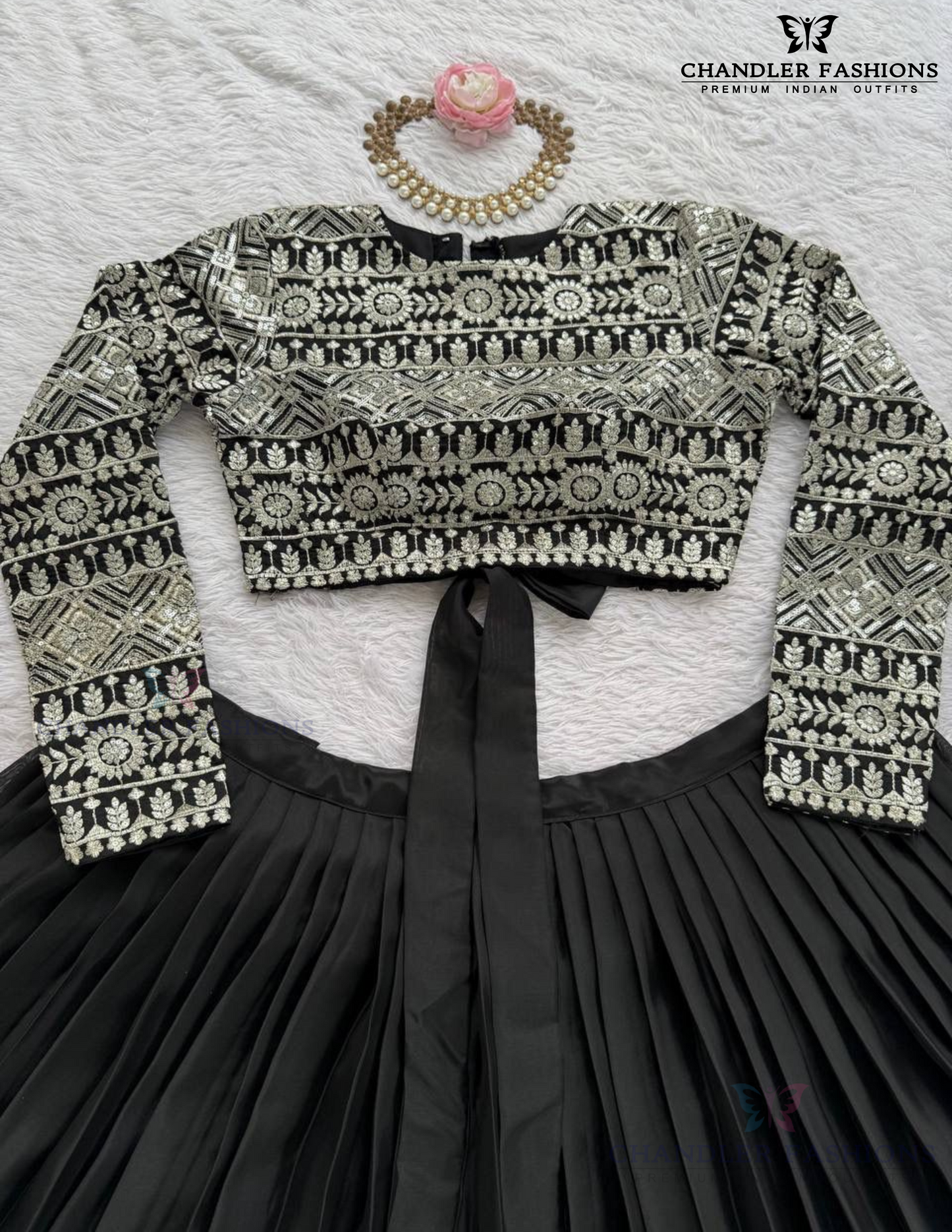 Alluring Black Color Lehenga Choli In Surprise