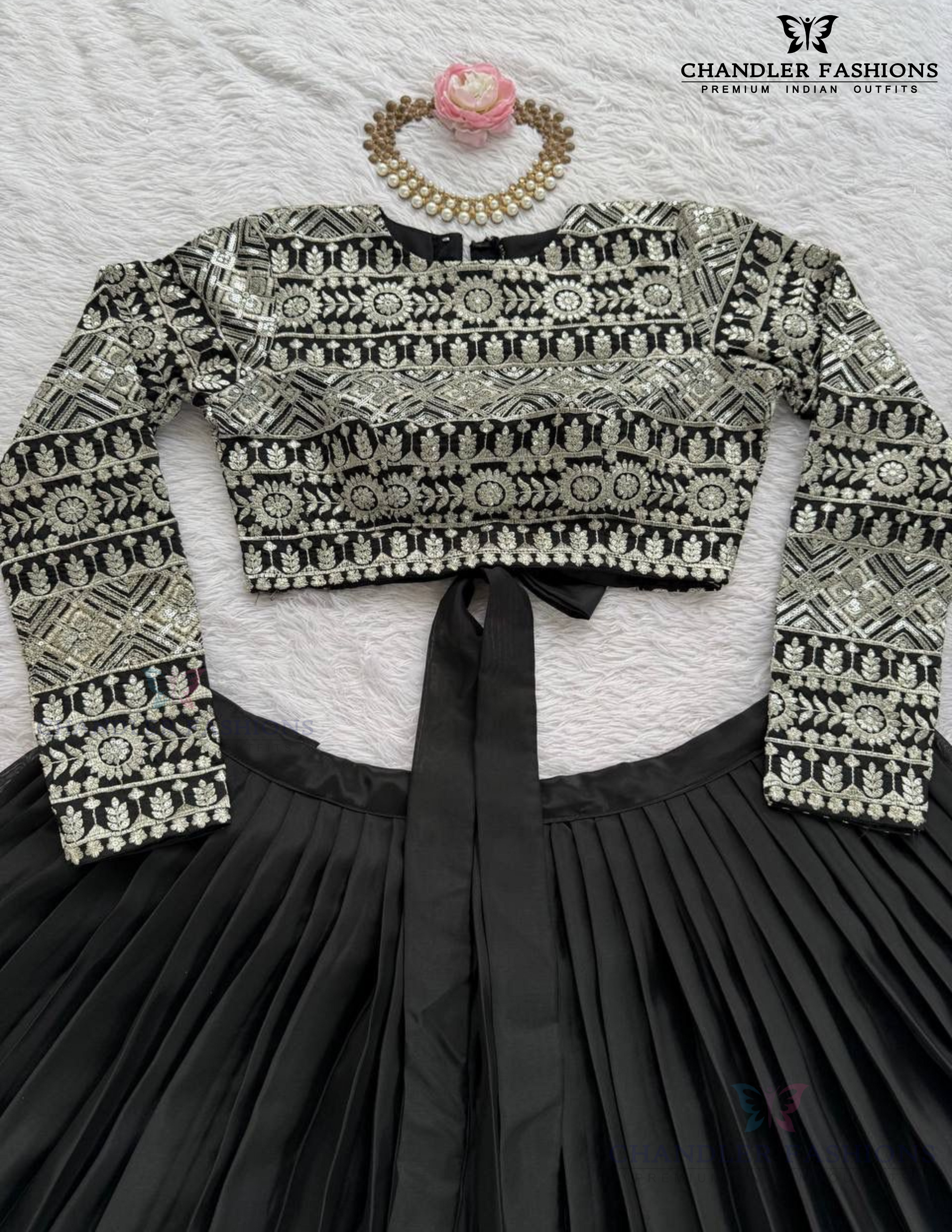 Alluring Black Color Lehenga Choli In Surprise