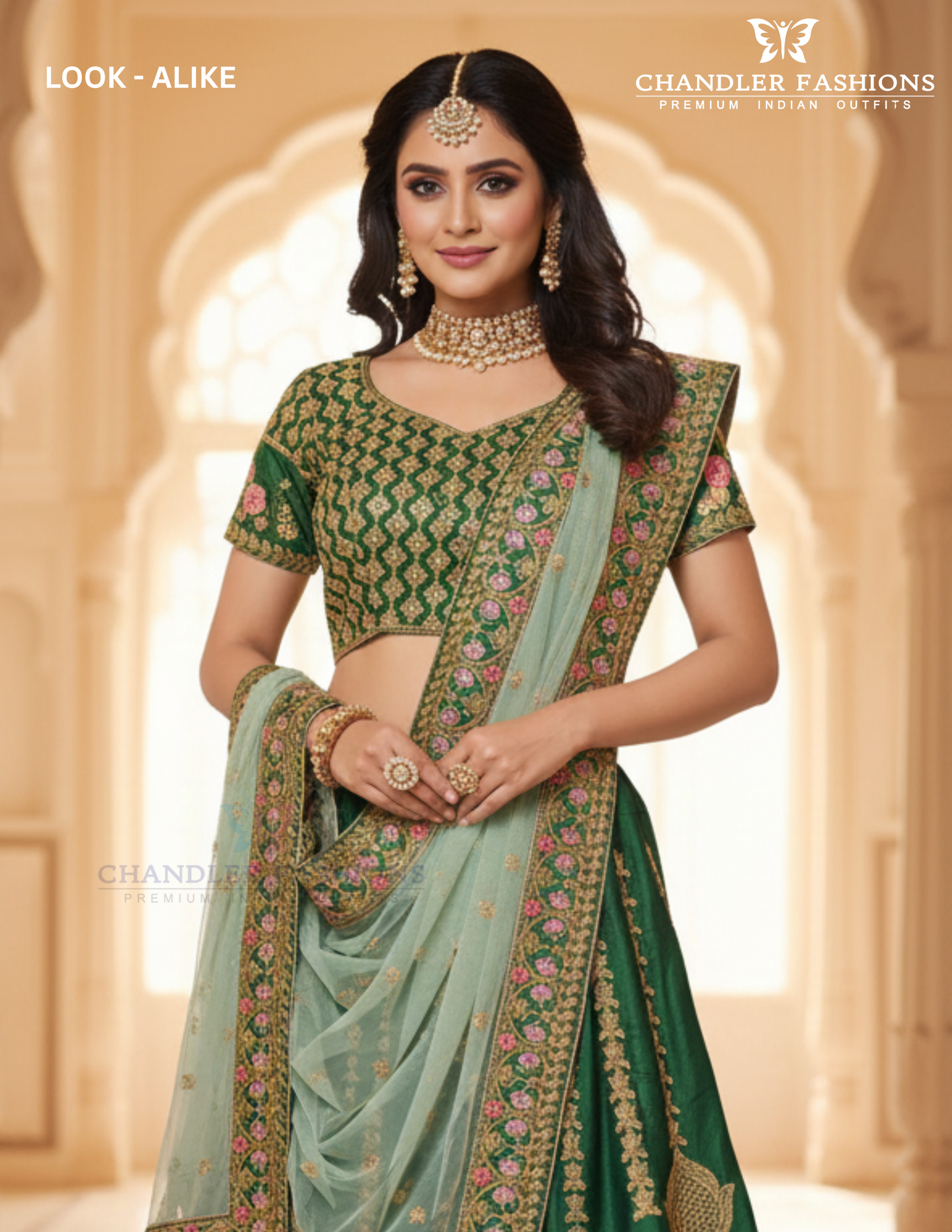 Attractive Green Color Embroidery And Multi Needle Work Lehenga Choli With Net Dupatta Near Me