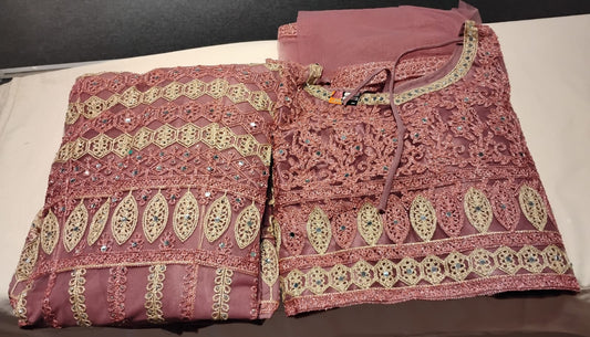 Beautiful Onion Pink Color Crepe Silk With Embroidery And Mirror Work Lehenga For Women