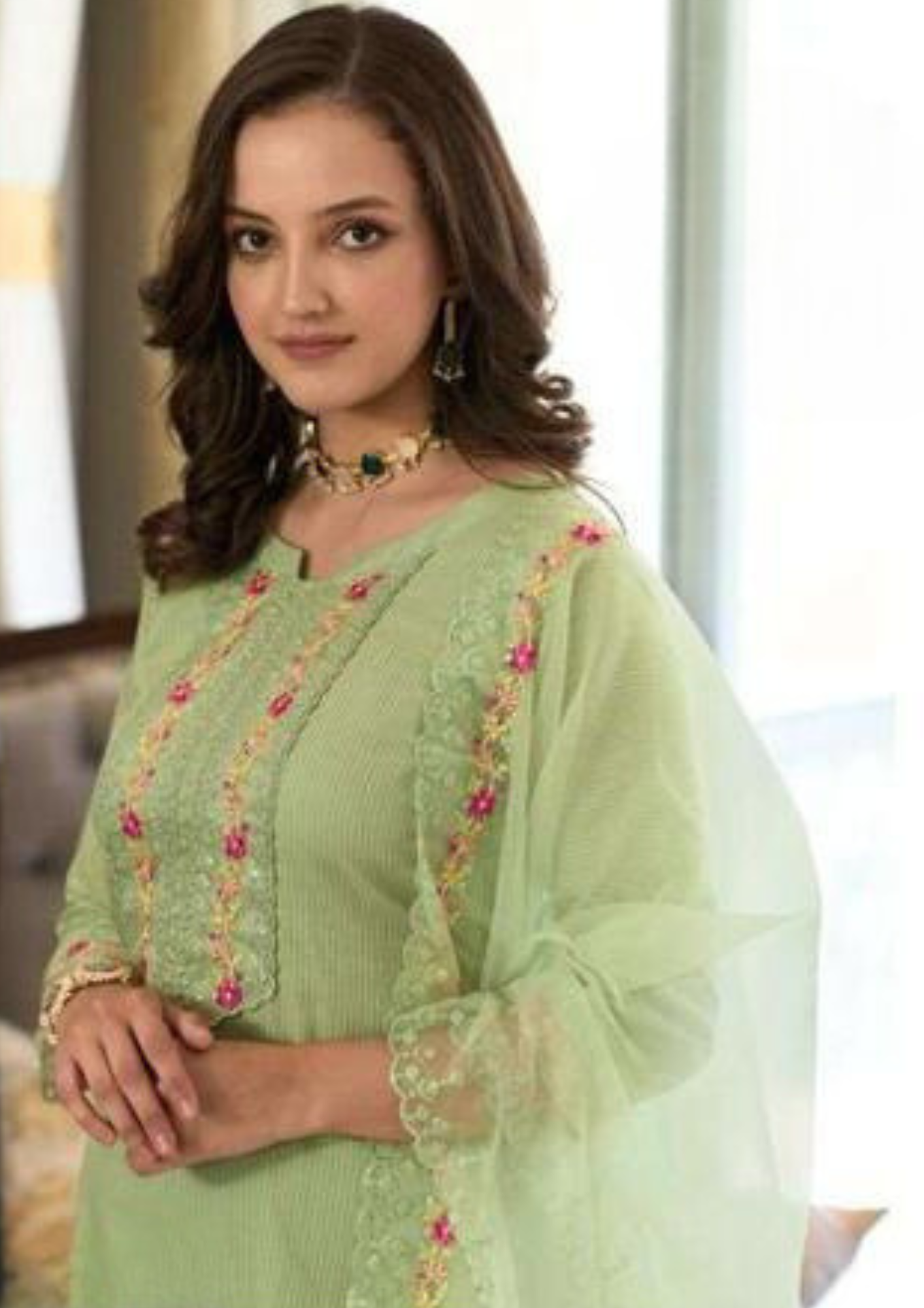 Alluring Green Color Kurti Near Me