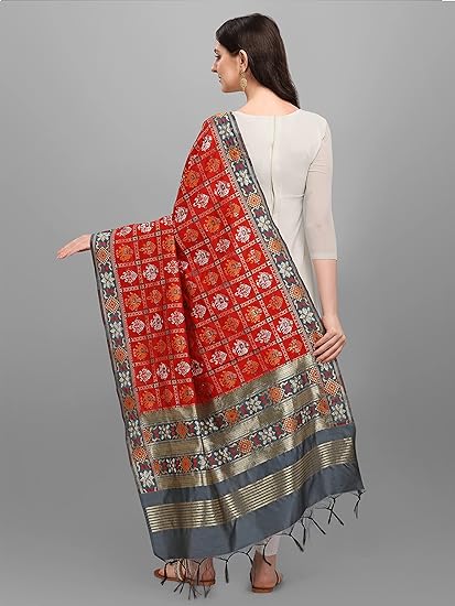 Elegant Red Colored Jacquard Banarasi Dupatta Near Me