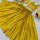 Appealing Mustard Yellow Color Embroidery Work Indo Western Lehenga For Women In USA