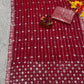 Beautiful Maroon color Soft Georgette Sequins Embroidery Work Sarees For Women In Mesa