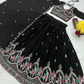 Amazing Black Color Embroidery And Thread Work Lehenga Choli With Dupatta For Women In USA