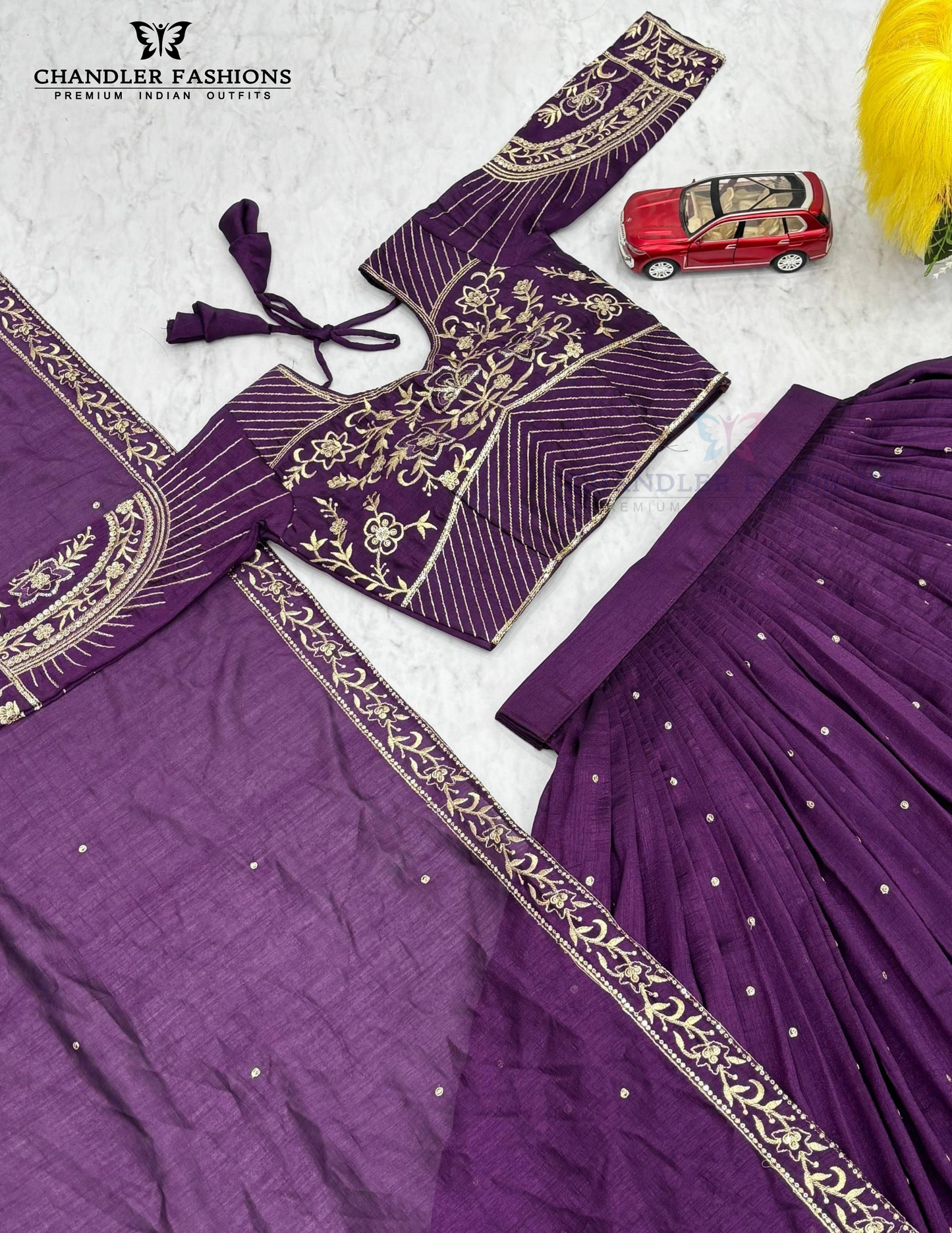 Amazing Purple Color Embroidery And Sequins Work Lehenga Choli In Surprise