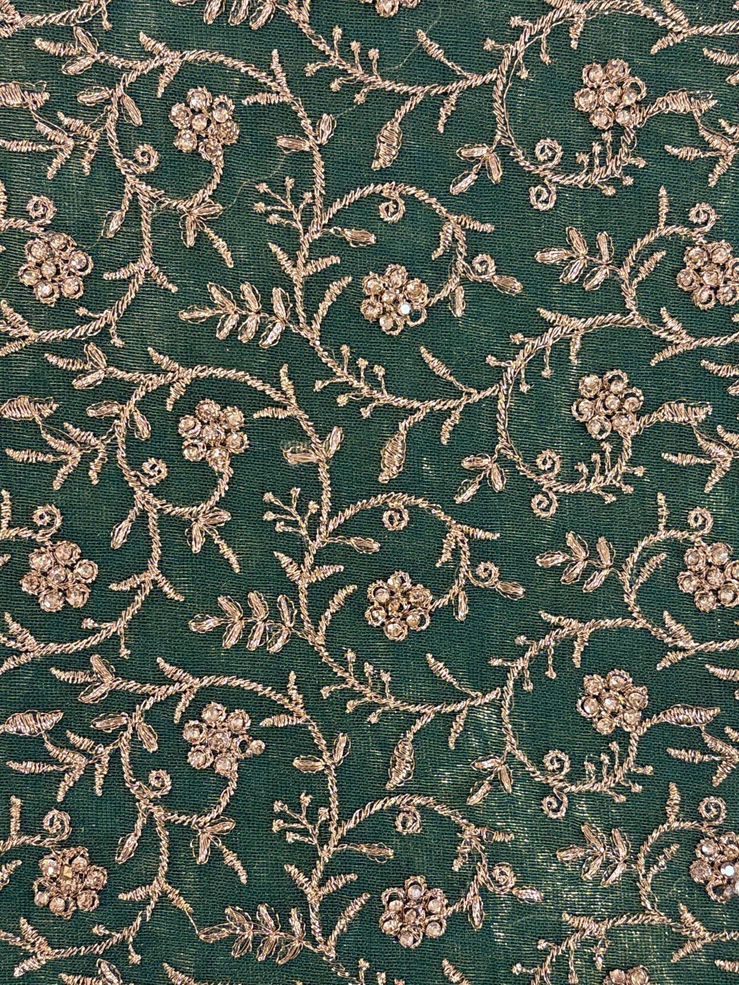 Attractive Green Color Soft Net Embroidered Work With Gold Stone Fancy Saree - PREMIUM QUALITY