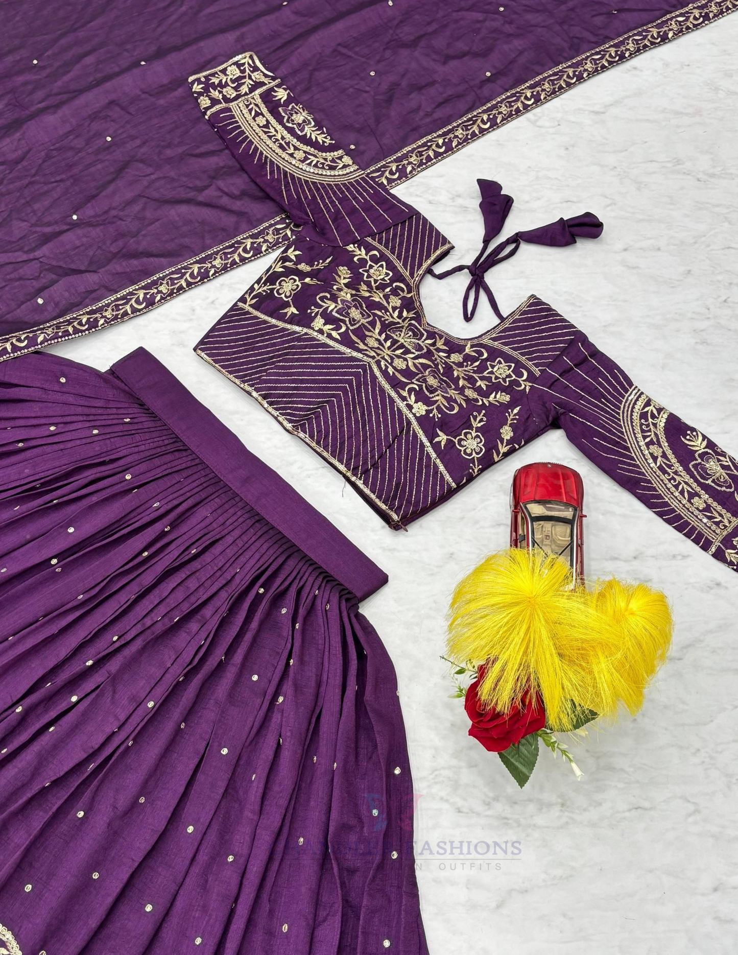 Amazing Purple Color Embroidery And Sequins Work Lehenga Choli Indian Ethnic Wear