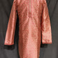 Elegant Red Colored Brocade Printed Work Kurta Pajama Sets For Men