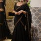 Elegant black Color Ready To Wear One Minute  Georgette Embroidery Gown Saree