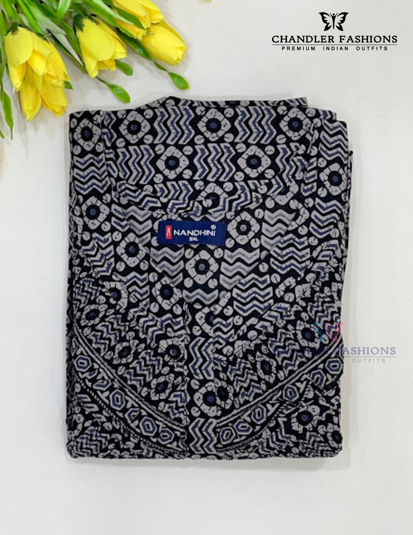 Black Color Cotton With Printed Work Nighty Near Me