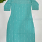 Stunning Sky Blue Colored Embroidery Work With Cotton Kurti For Women