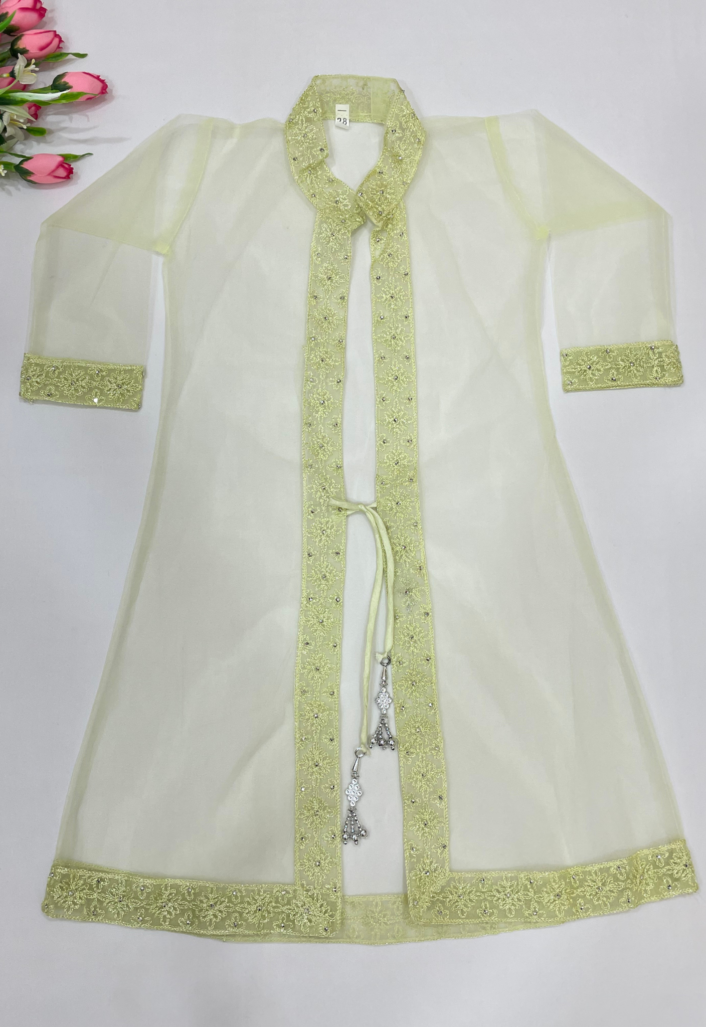 Elegant Pista Green Color Embriodery Georgette Choli Sets In Tempe