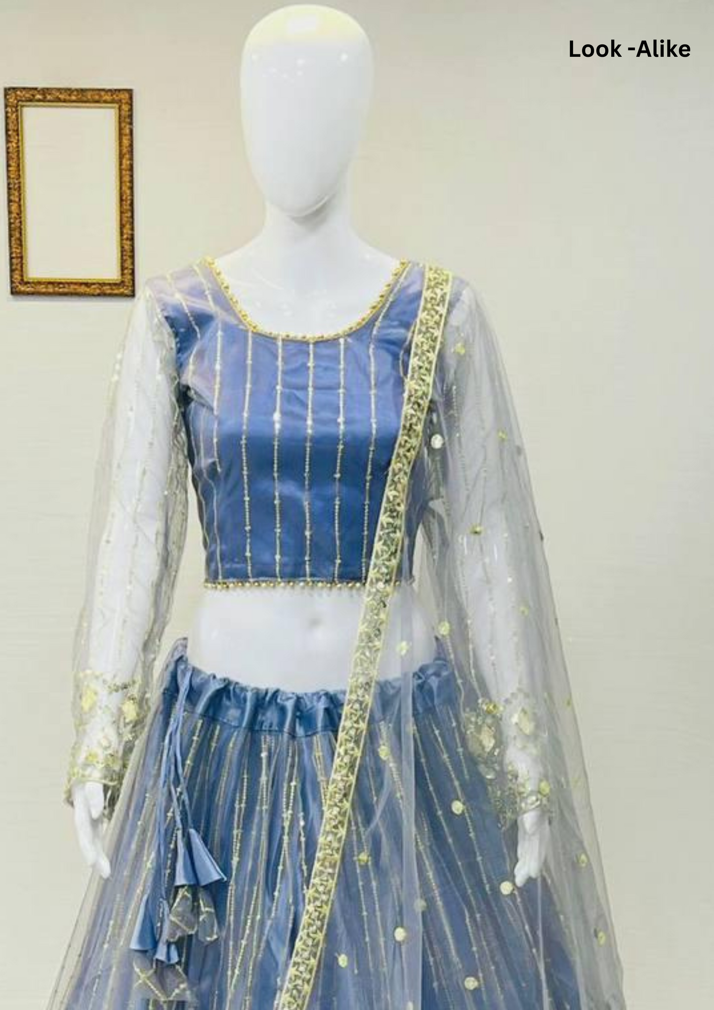 Charming Light Blue Color Heavy Soft Net Embroidered Lehenga Choli Near Me