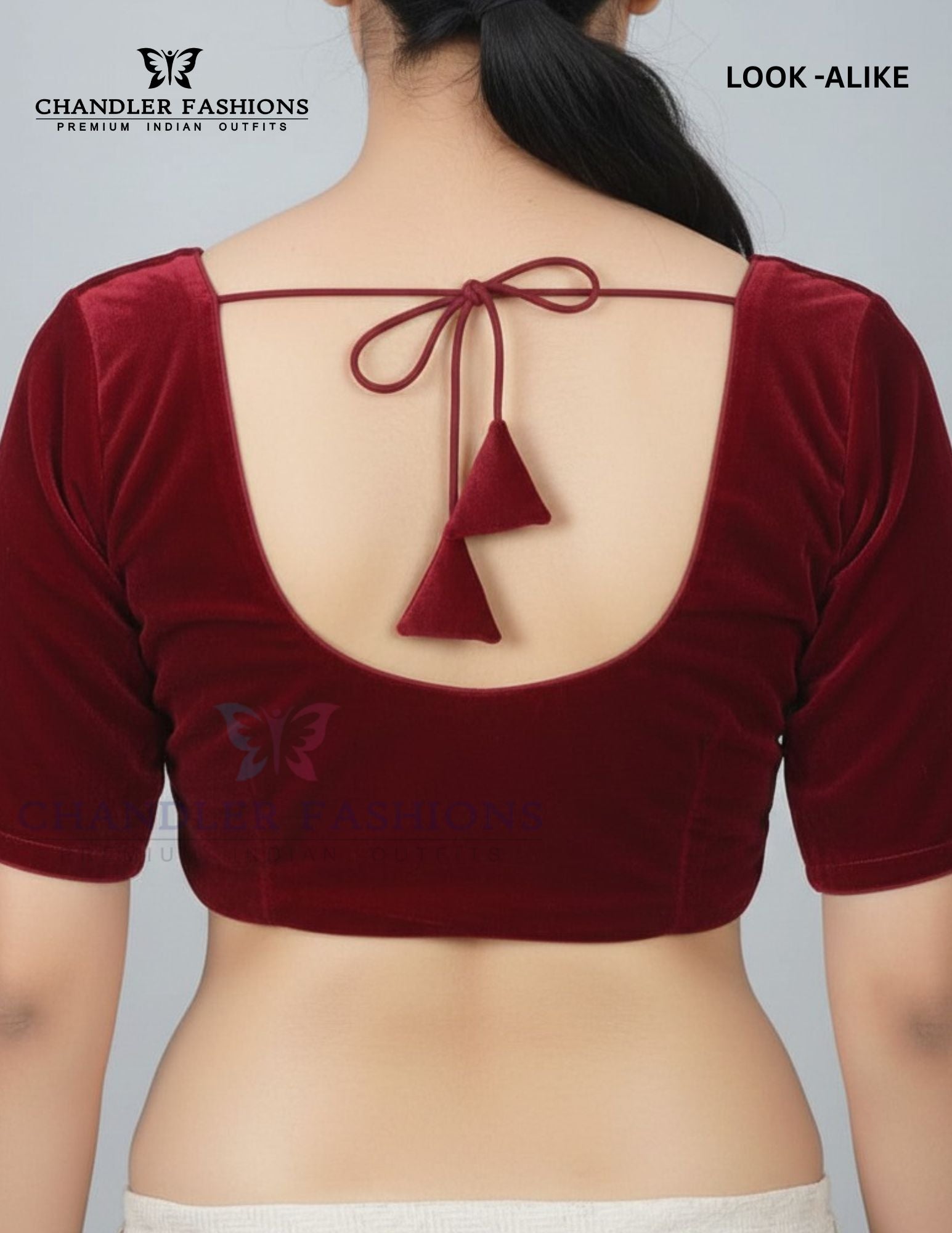 Maroon Colored Velvet Readymade Blouse Near Me